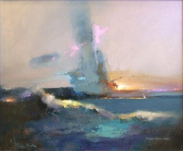 Landscapes Painting - Incoming Lands abstract seascape